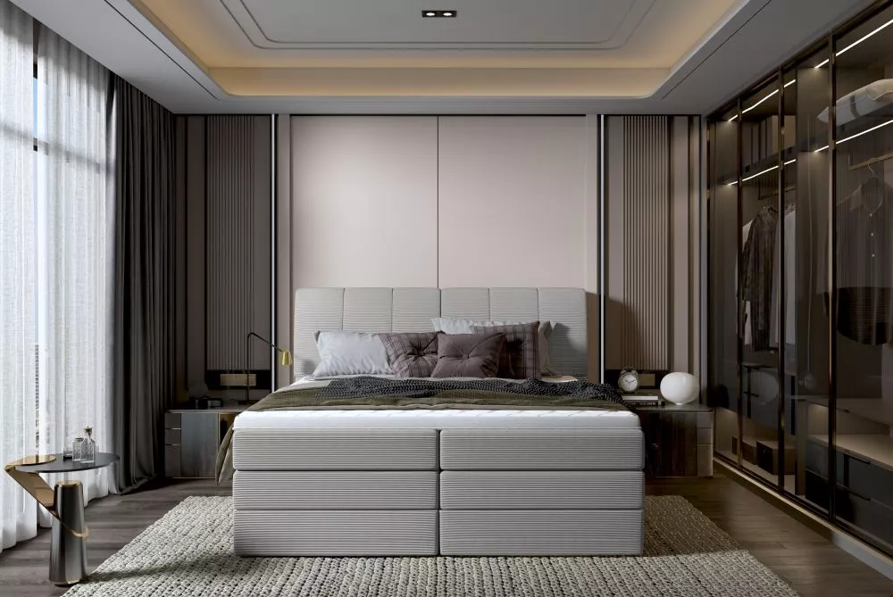 Gulta Dilma Boxspring Guļamvietas platums: 140 cm, Guļamvietas garums: 200 cm, · 154 × 225 × 109 cm