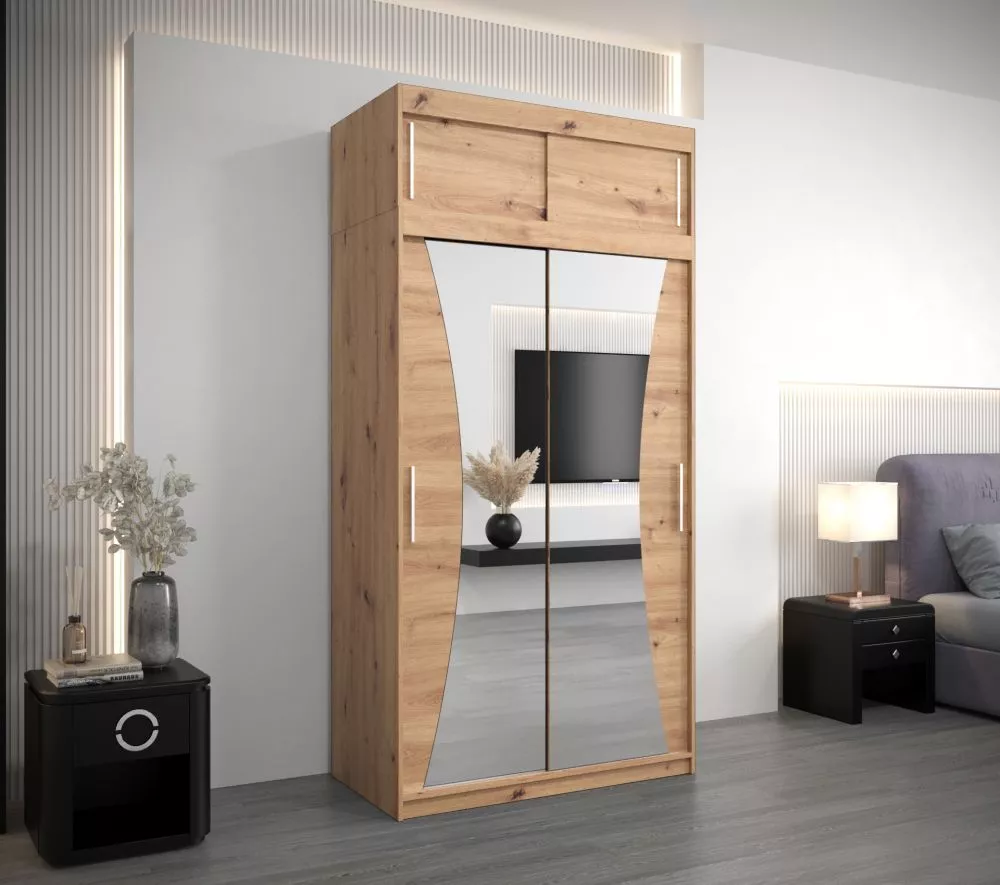 Skapis Monaco Premium · Ozols artisan · 120 × 62 × 240 cm