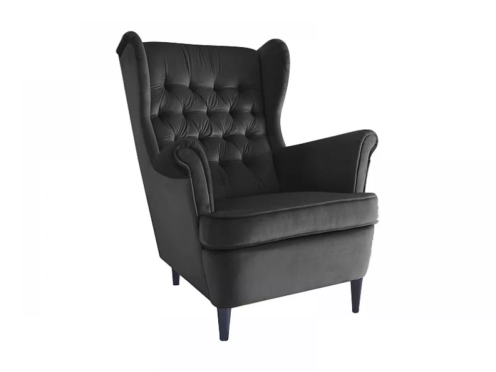 Mīksts krēsls Harry Velvet · Melns · 68 × 90 × 100 cm