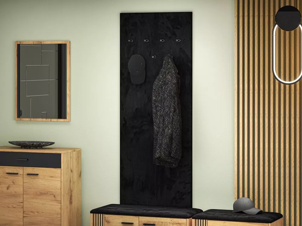 Pakaramais Vasco 08 · Melns · 153 × 7.5 × 60 cm