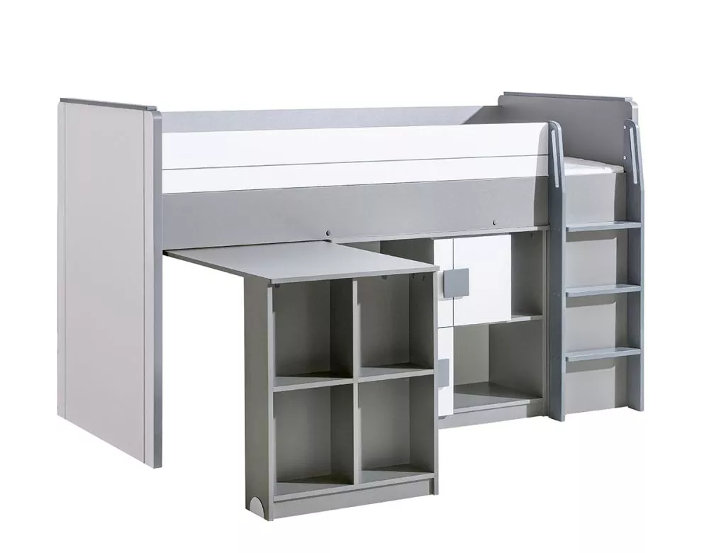 Bērnu gulta Gumi G19 ar stelāžu Guļamvietas platums: 90 cm, Guļamvietas garums: 200 cm, · 104 × 208 × 131 cm