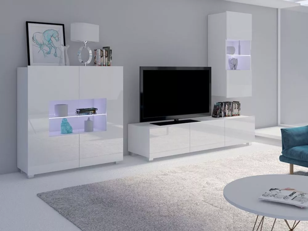 Sekcija Calabrini 7 ar LED · Balts · 43 cm