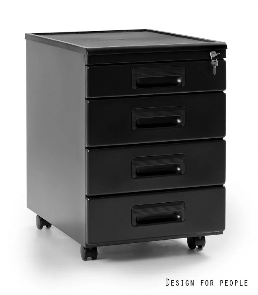 Kumode Kontener 325 · Melns · 40 × 56 × 58 cm