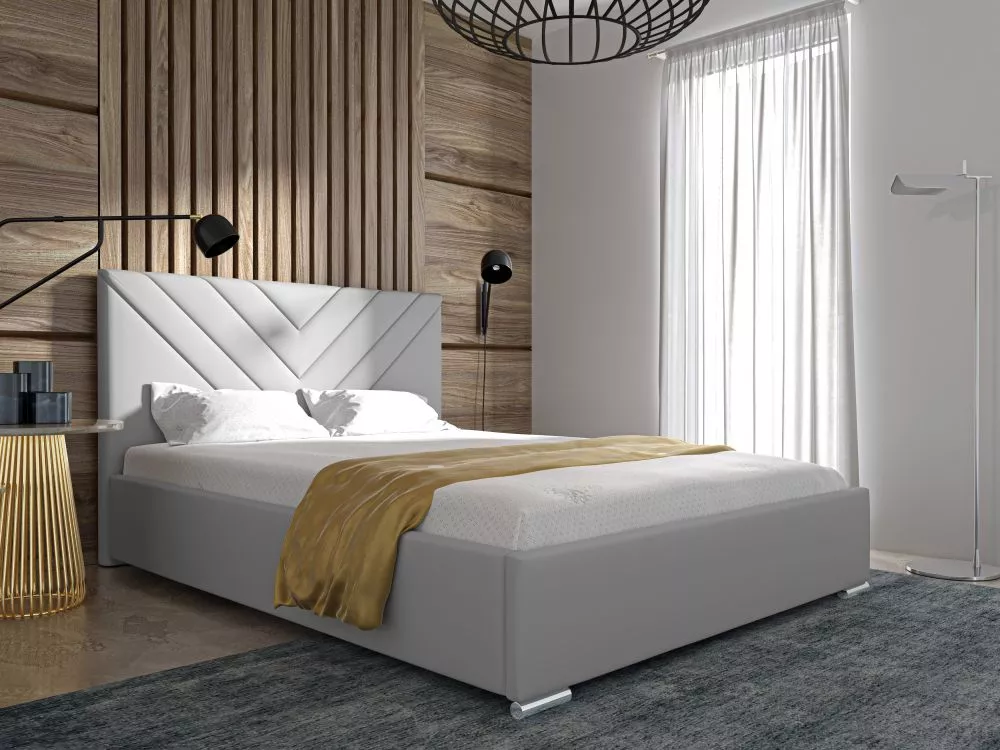Gulta PK22 ar stelāžu Guļamvietas platums: 140 cm, Guļamvietas garums: 200 cm, stelāžas tips: metāla, · Pelēks · 158 × 2