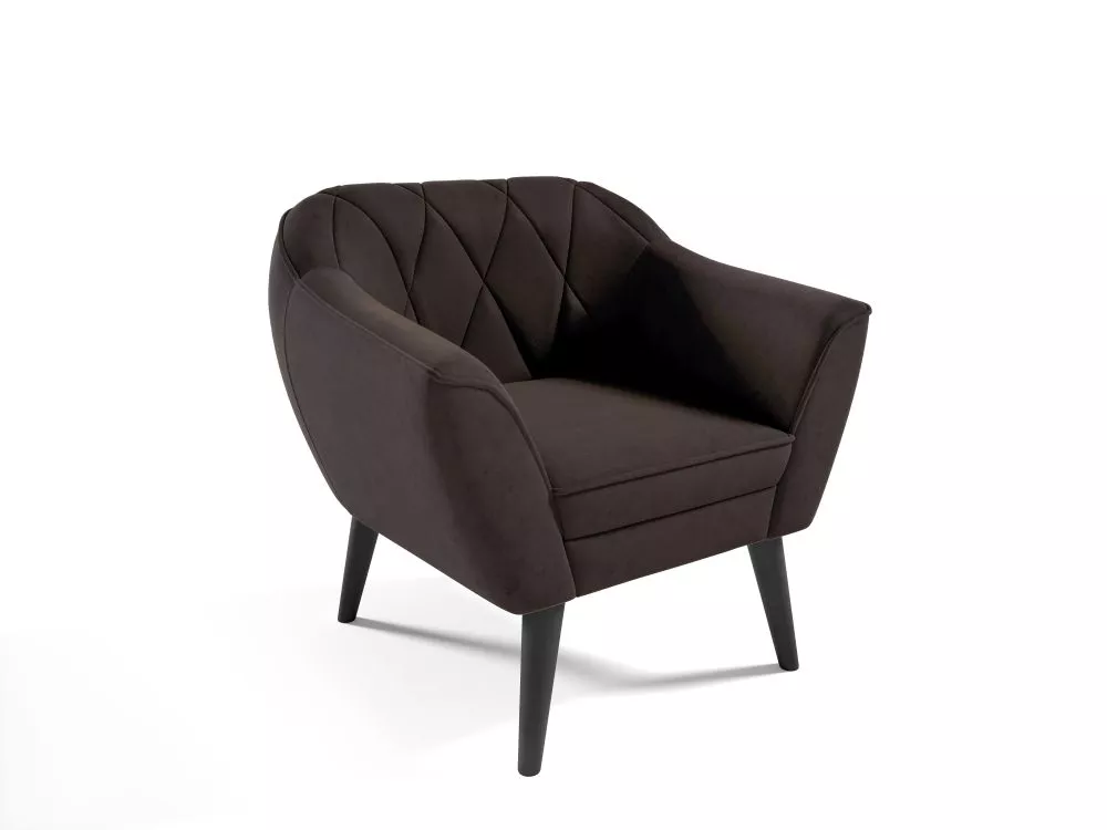 Mīksts krēsls Amelia typ 198 Standard Sēdvietas dziļums: 52 cm, · Tumši brūns · 80 × 71 × 75 cm