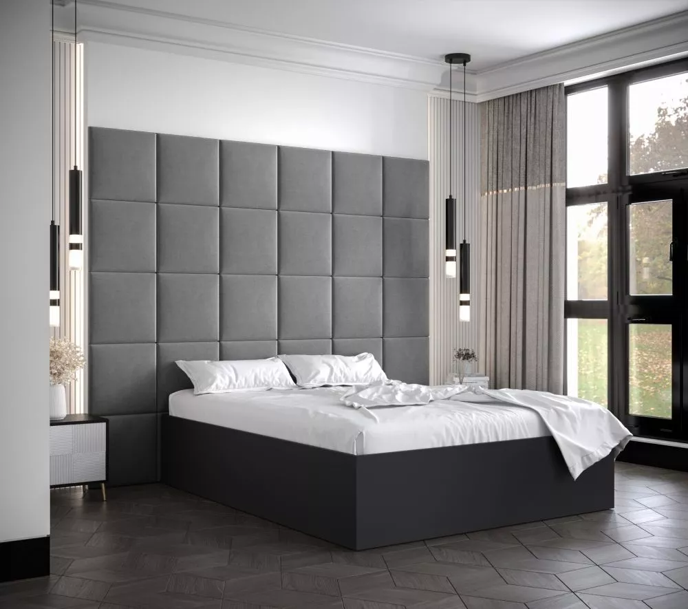 Gulta Bella 3 ar stelāžu Guļamvietas platums: 140 cm, Korpusa krāsa: melns, Guļamvietas garums: 200 cm, stelāžas tips: k