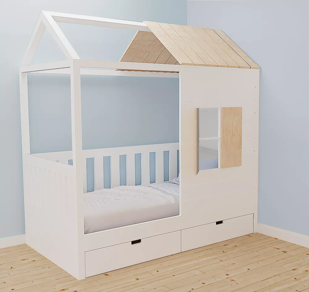 Bērnu gulta 130G ar stelāžu Stūra novietojums: Pa labi, Guļamvietas platums: 90 cm, Guļamvietas garums: 200 cm, · 97 × 2