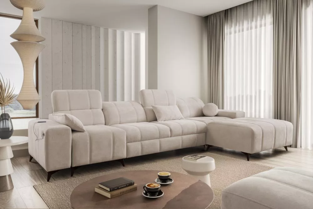 Dīvāns Dafne 12 Spring Standard · Bēšs · 184 × 336 × 77 cm