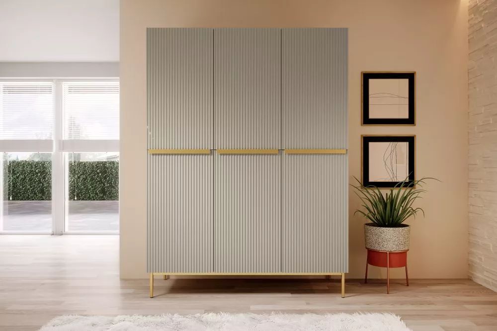 Skapis Nicole SZ150 3D Gold · Gaiši bēšs · 150 × 62 × 220 cm
