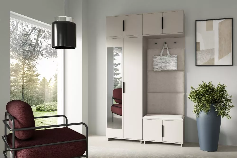 Apavu plaukts Bianco 1 Trinity Korpusa krāsa: kašmīra, · 140 × 229 × 40 cm