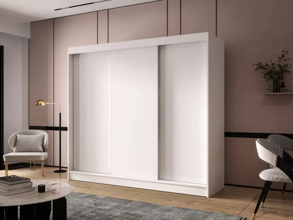 Skapis Dallas 2 · Balts · 200 × 58 × 215 cm