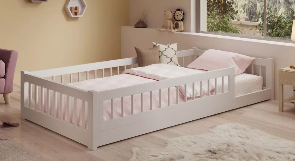 Bērnu gulta Dori Basic ar stelāžu Guļamvietas platums: 80 cm, Guļamvietas garums: 180 cm, · Balts · 87 × 186 × 38 cm
