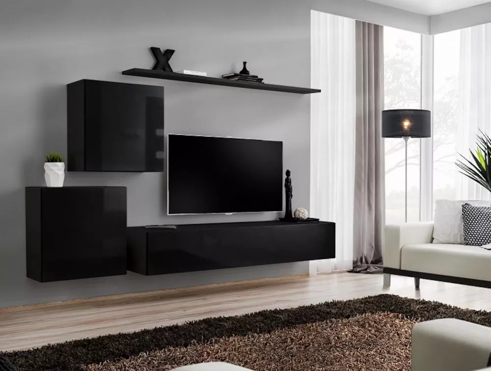 Sekcija Switch 5 · Melns · 260 × 40 × 160 cm