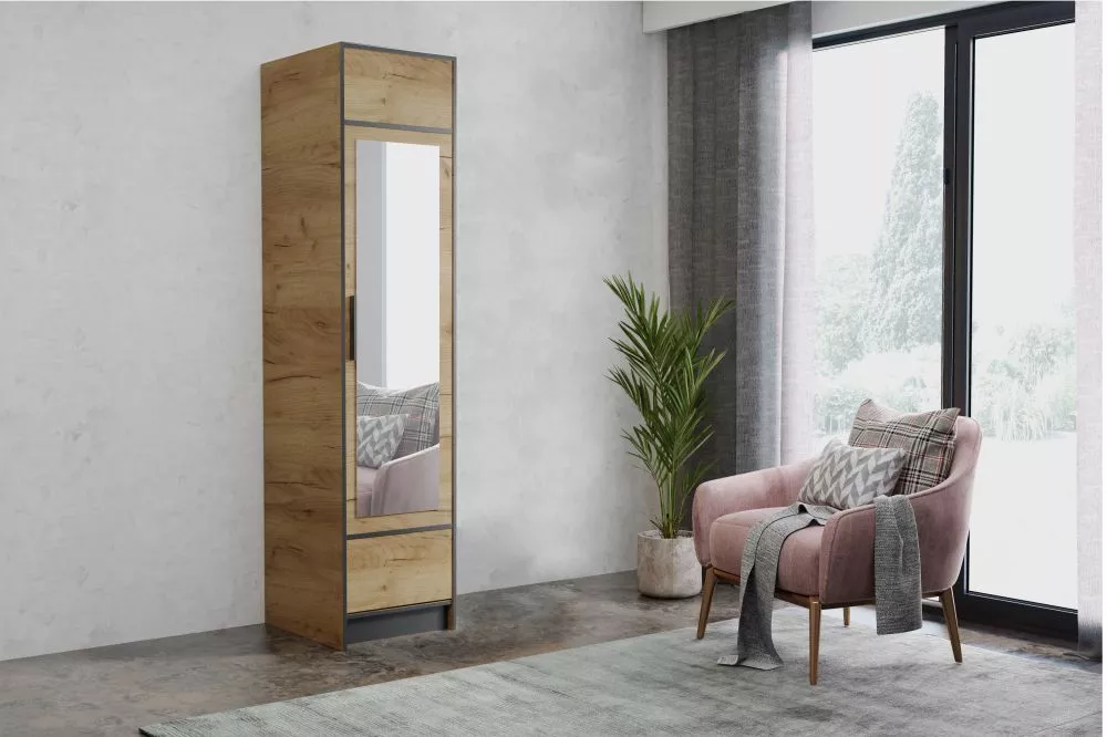 Skapis Roj · Ozols craft zelts · 53 × 39 × 205 cm