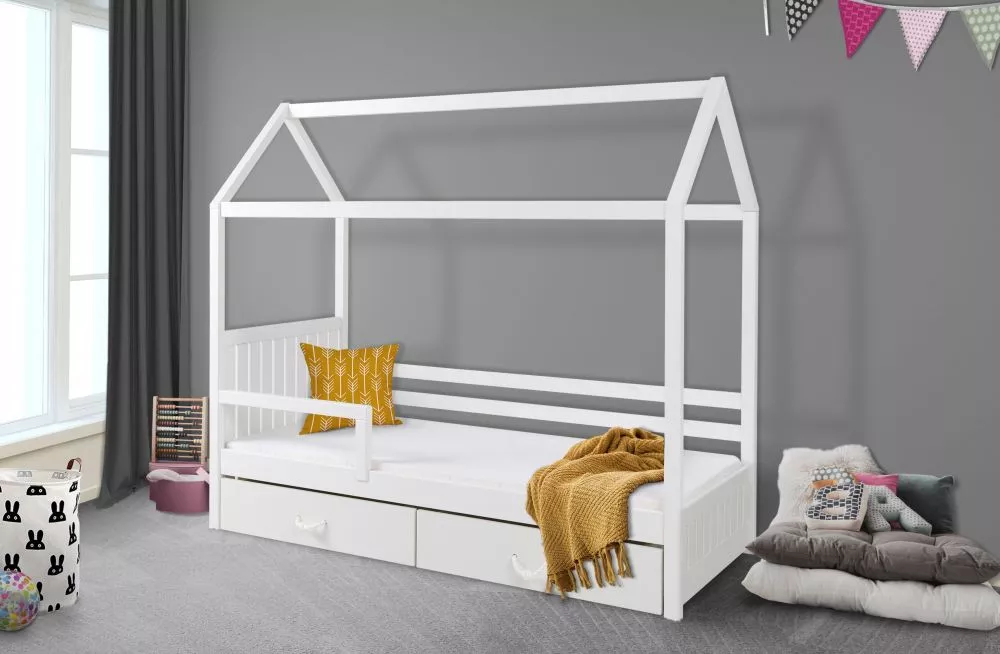 Bērnu gulta Rozalia 2 80x180 ar stelāžu Guļamvietas platums: 80 cm, Guļamvietas garums: 180 cm, · 87 × 190 × 172 cm