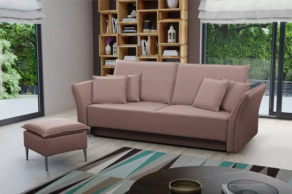 Dīvāns Bregi Sofa Silver Standard · Rozā · 100 × 238 × 96 cm