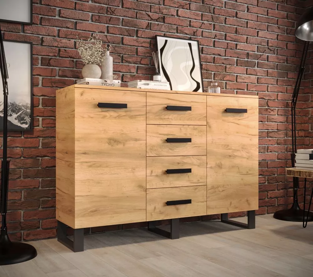 Kumode Loft K150 · Ozols craft zelts · 150 × 40 × 105 cm