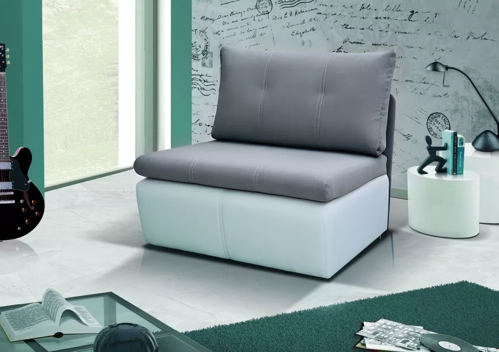 Dīvāns Rito Standard · Pelēks + balts · 81 × 86 × 86 cm