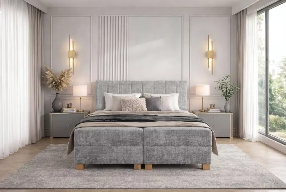 Gulta Largo Boxspring Standard Guļamvietas platums: 160 cm, Guļamvietas garums: 200 cm, Apdares materiāls: audums, Ar ve