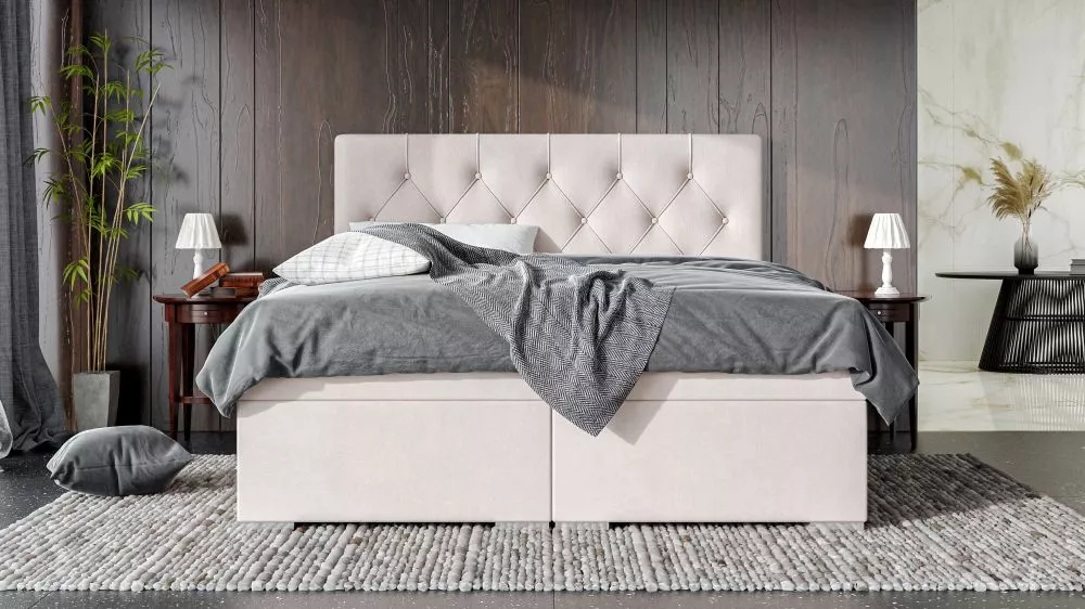 Gulta Roma Premium Boxspring Standard Guļamvietas platums: 160 cm, Guļamvietas garums: 200 cm, · Gaišais krēms · 160 × 2