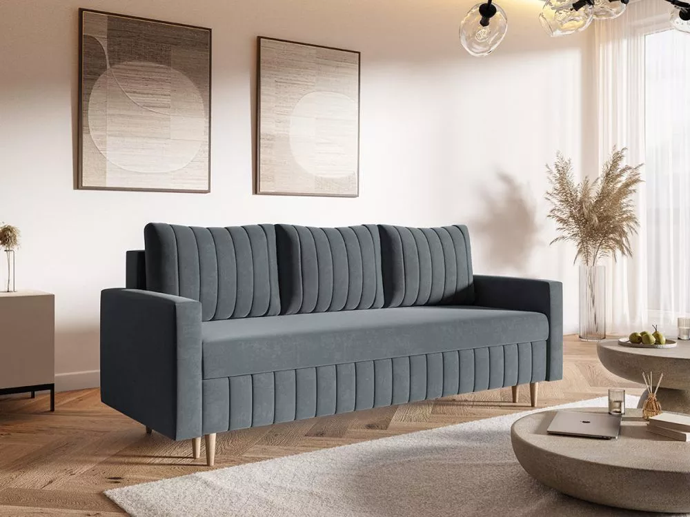 Dīvāns Comfort 3S Standard · Tumši pelēks · 90 × 215 × 94 cm