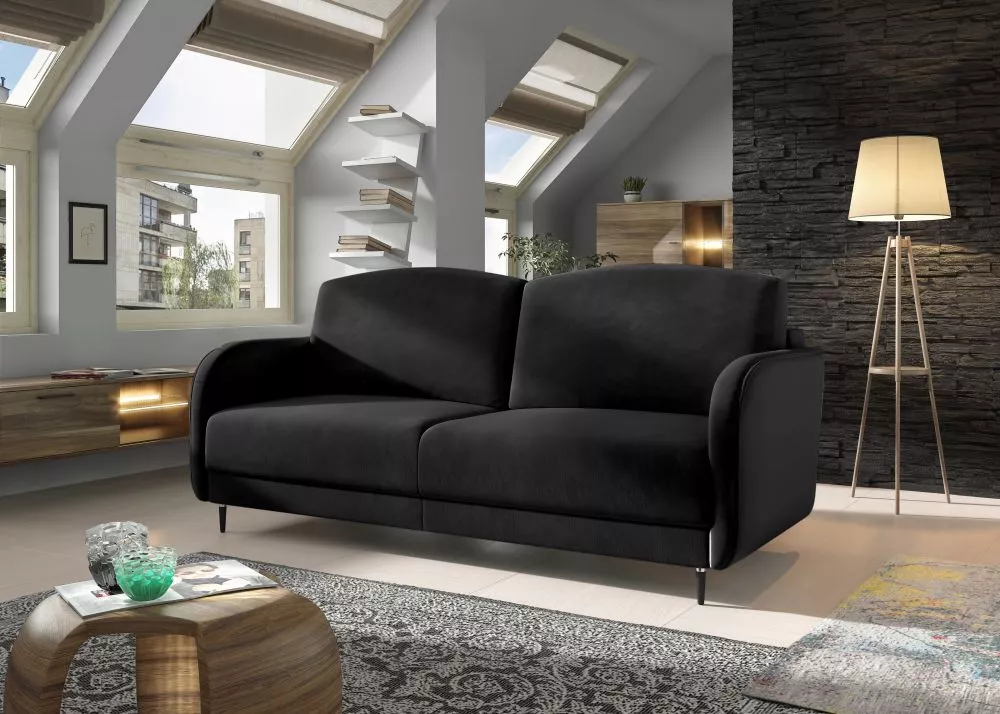 Dīvāns Laguna Premium Standard · Melns · 98 × 213 × 95 cm