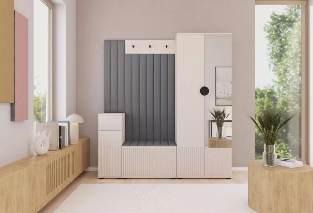 Apavu plaukts Rayo 7 Trinity Premium Korpusa krāsa: kašmīra, · 170 × 185 × 40 cm