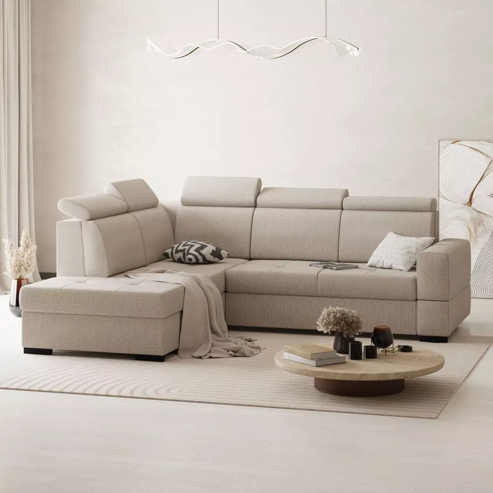 Dīvāns Axel L Standard · Bēšs · 220 × 250 × 90 cm
