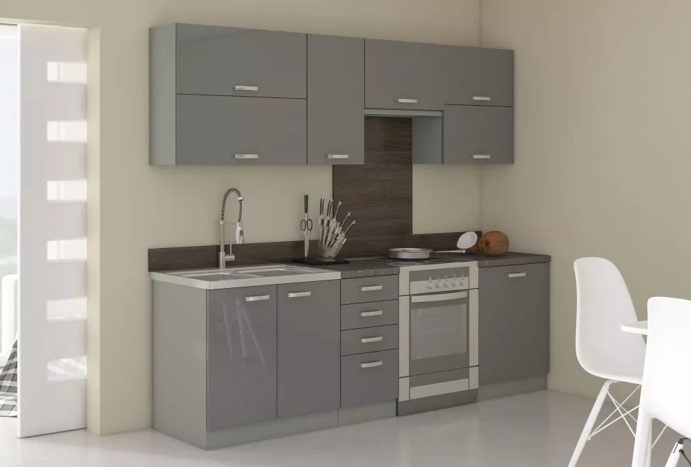 Virtuves komplekts Grey 3 Materiāls : MDF plātne, · Pelēks