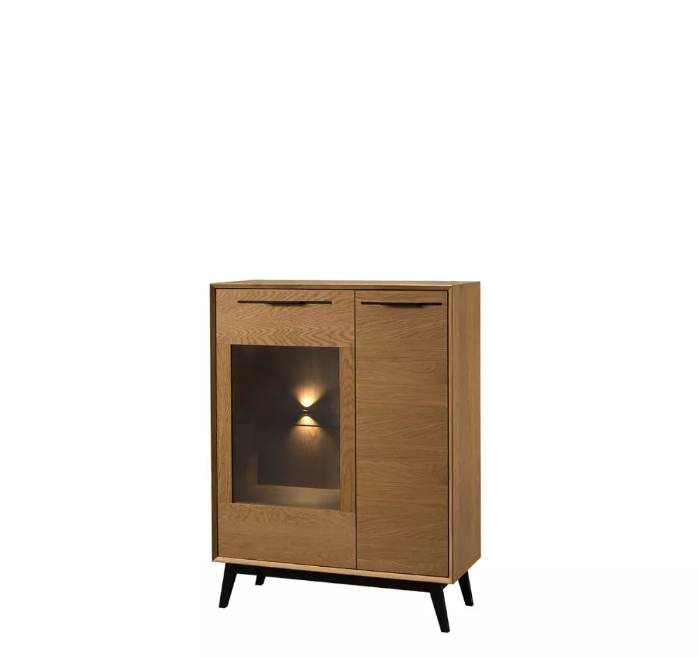 Sekcija Lazure 15 ar LED · Dižskābardis + melns · 95 × 42 × 125 cm