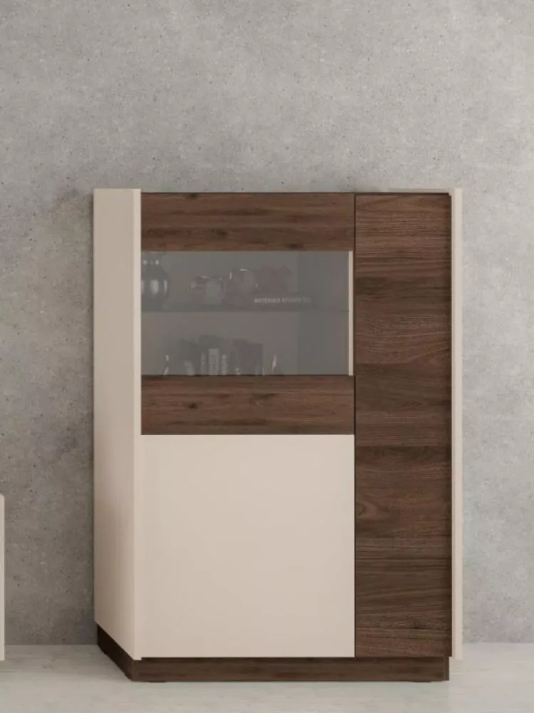 Sekcija Kobe 002 ar LED Korpusa krāsa: bēšs, · 85.4 × 40 × 130 cm