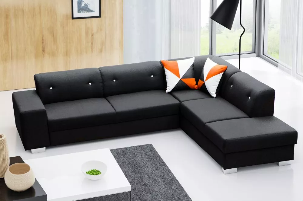 Dīvāns Didi Standard · Melns · 220 × 285 × 80 cm