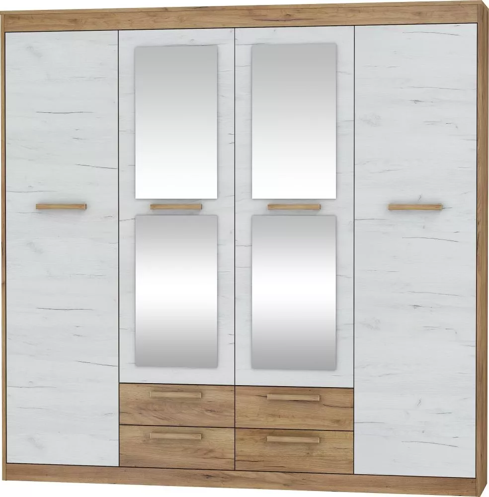 Skapis Maximus MXS 06 · Zelts ozols + balts ozols · 196.2 × 57 × 210 cm