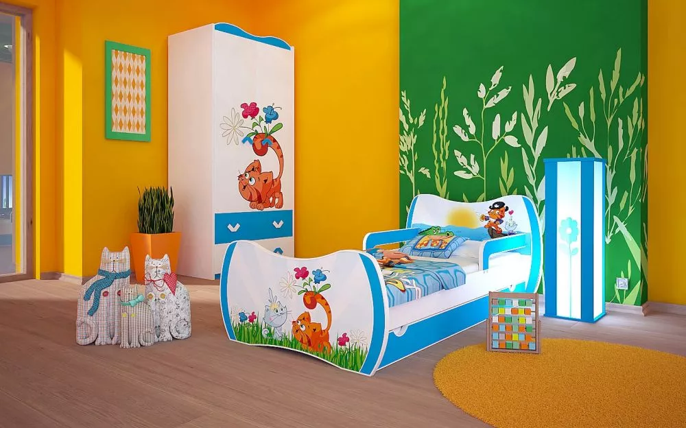 Bērnu gulta Dream L02 140x70 DM25 ar stelāžu Guļamvietas platums: 70 cm, Guļamvietas garums: 140 cm, · 94 × 144 × 71 cm
