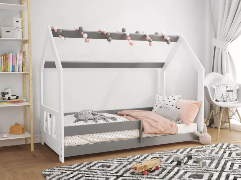 Bērnu gulta Domek D5-A ar stelāžu Guļamvietas platums: 80 cm, Guļamvietas garums: 160 cm, · 87 × 164 × 124 cm