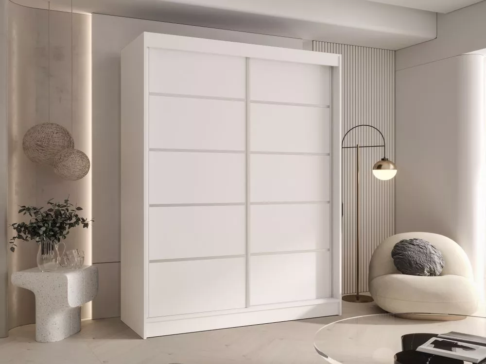 Skapis Charlotte 4 · Balts · 150 × 58 × 200 cm