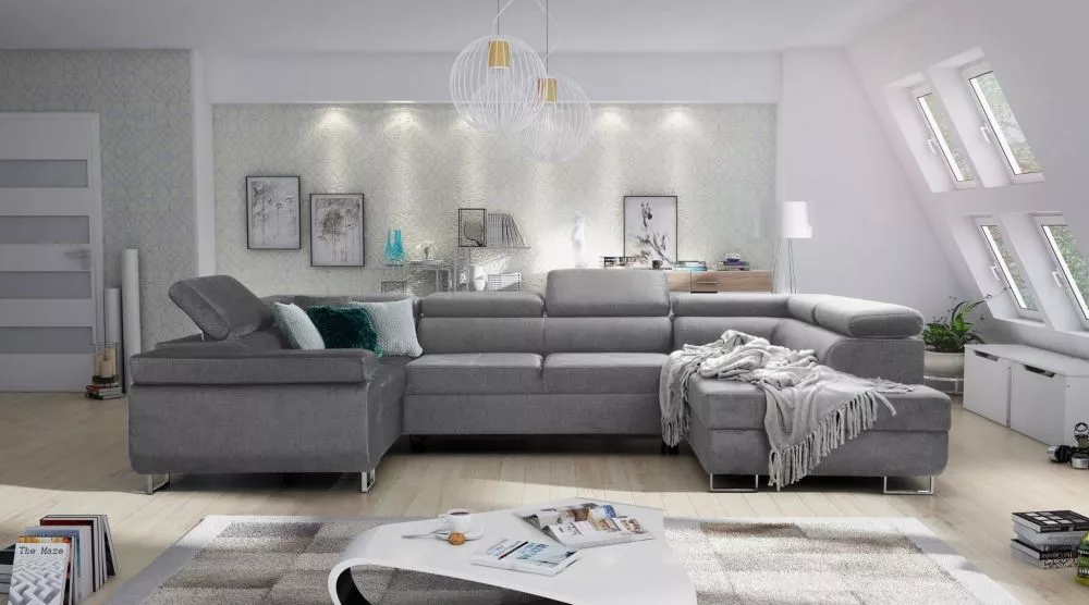 Dīvāns Annabelle U Standard · Pelēks · 203 × 340 × 76 cm