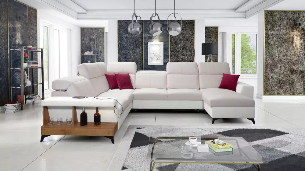 Dīvāns Belutti 8 Lancelot Standard · Krēma + balts · 288 × 362 × 84 cm