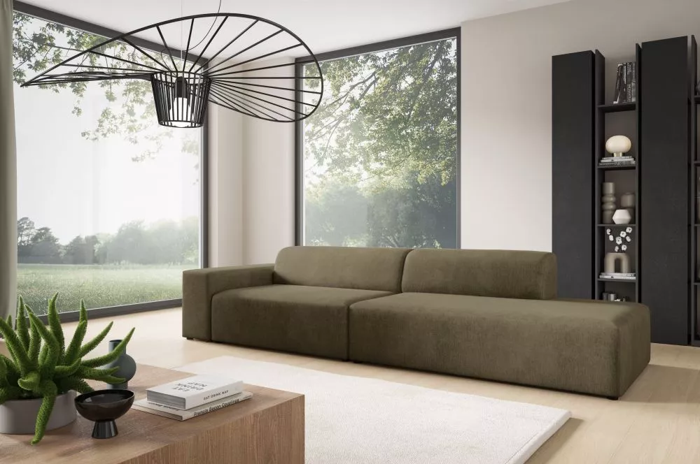 Dīvāns Modullo 2S Long Premium Standard · Tumši brūns · 104 × 308 × 70 cm