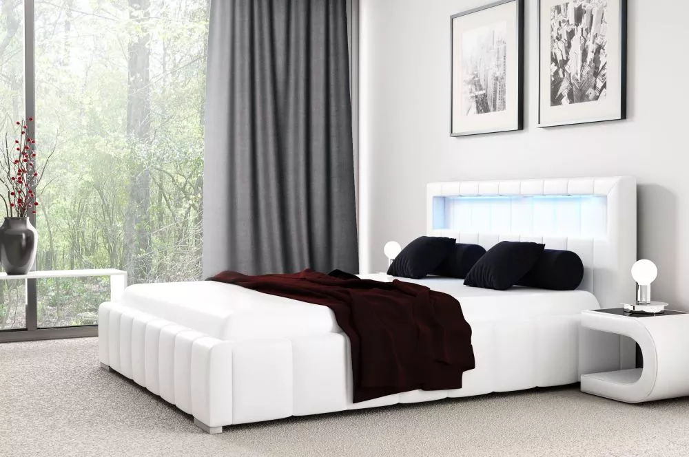 Gulta Febo LED standard ar stelāžu Guļamvietas platums: 120 cm, Guļamvietas garums: 200 cm, stelāžas tips: metāla, · Bal