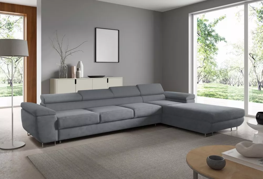 Dīvāns Alice 271 XL standard · Gaiši pelēks · 200 × 335 × 90 cm