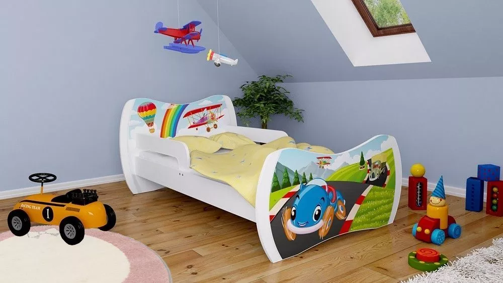 Bērnu gulta Dream L05 180x90 DM30 ar stelāžu Guļamvietas platums: 90 cm, Guļamvietas garums: 180 cm, · 114 × 184 × 71 cm