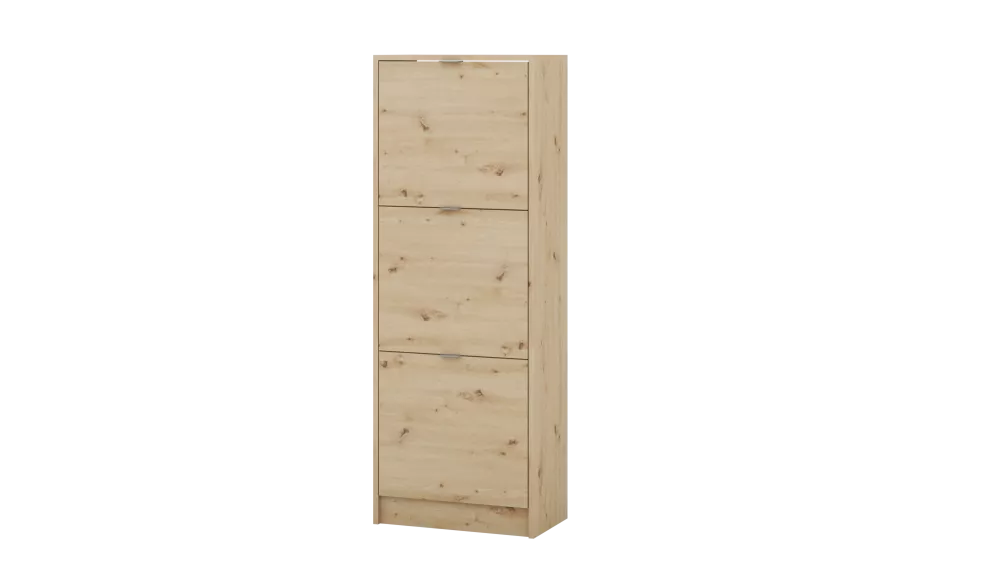 Apavu plaukts Moon 03 · Ozols artisan · 48.9 × 134.6 × 28 cm