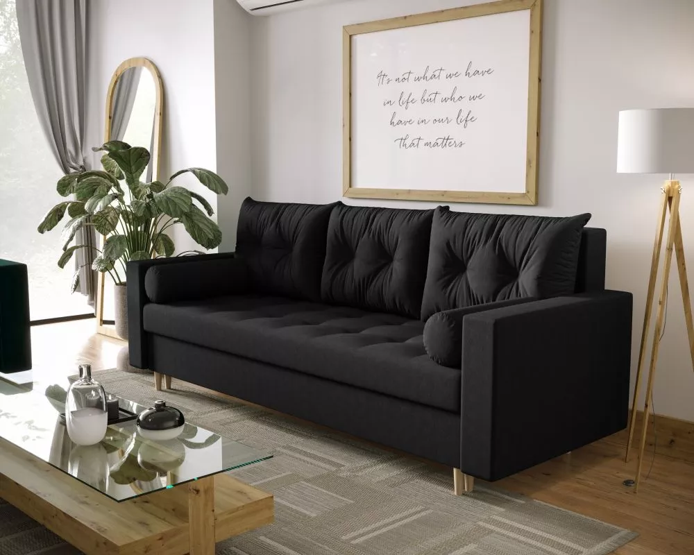 Dīvāns Skandi Sofa standard · Melns · 87 × 220 × 87 cm