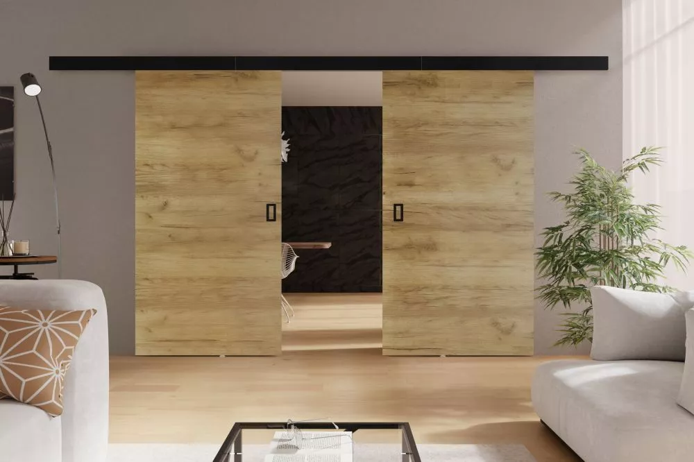 Bīdāmās durvis Werdi Duo · Ozols craft zelts · 212 × 205 cm