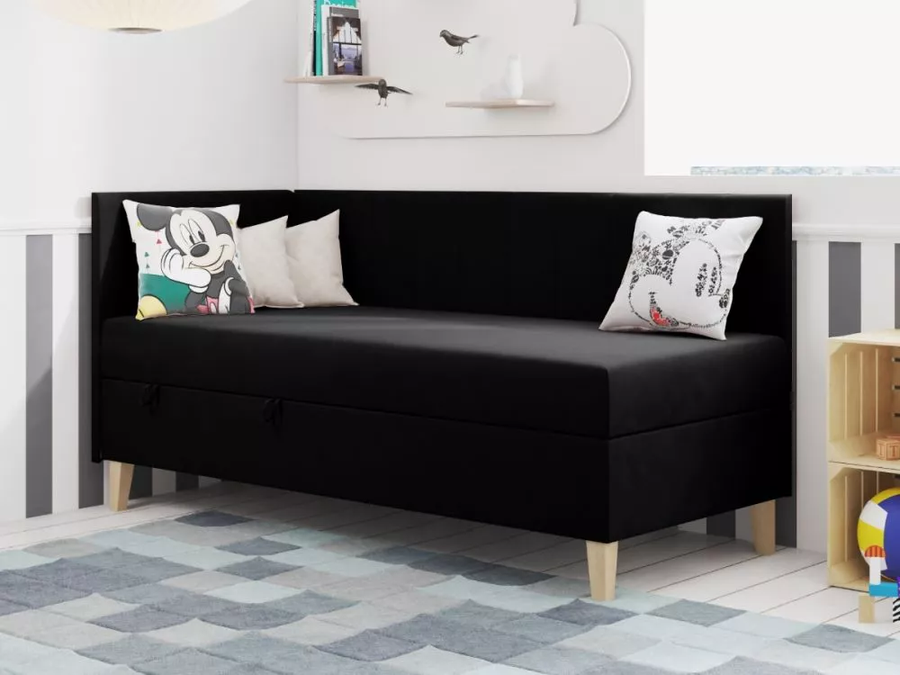 Gulta Intaro 16 Standard Guļamvietas platums: 90 cm, Guļamvietas garums: 200 cm, · Melns · 95 × 200 × 105 cm