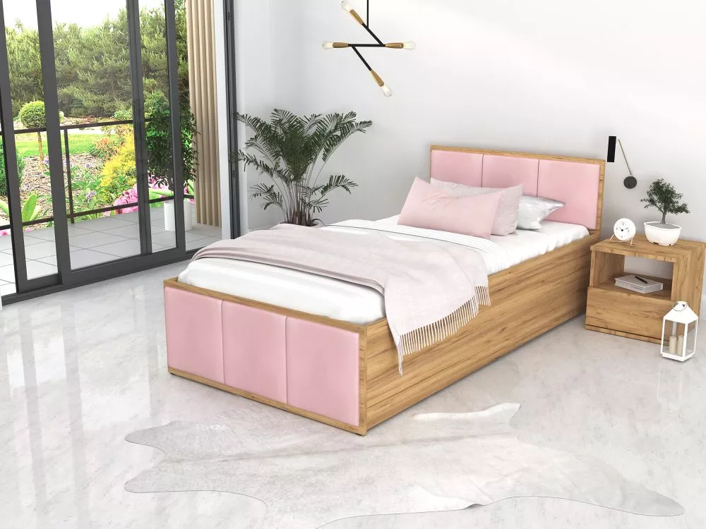 Gulta Panama T Craft ar stelāžu Guļamvietas platums: 120 cm, Korpusa krāsa: ozols kraft, Guļamvietas garums: 200 cm, ste