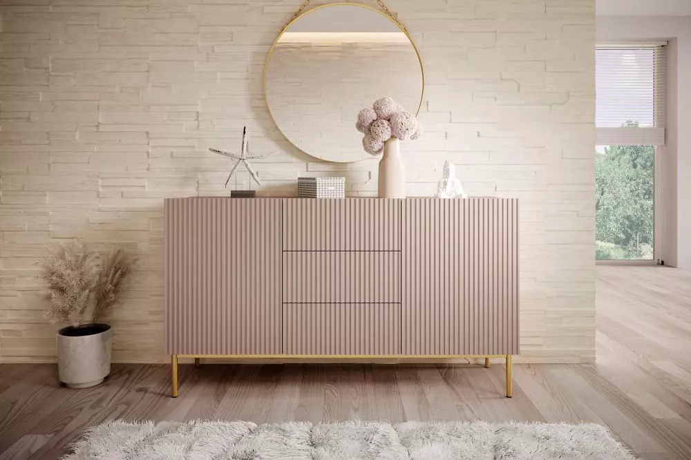Kumode Nicole K150 2D3SZ Gold · Rozā · 150 × 45 × 85 cm