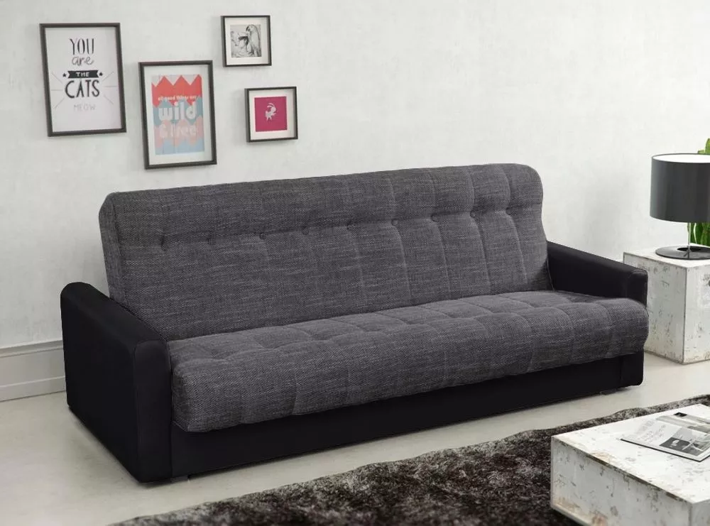 Dīvāns Marcin Classic standard · Tumši pelēks + melns · 85 × 210 × 90 cm