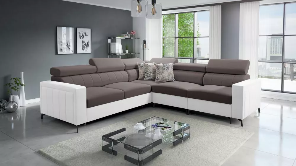Dīvāns Baltico 4 Standard · Brūns + balts · 275 × 275 × 83 cm